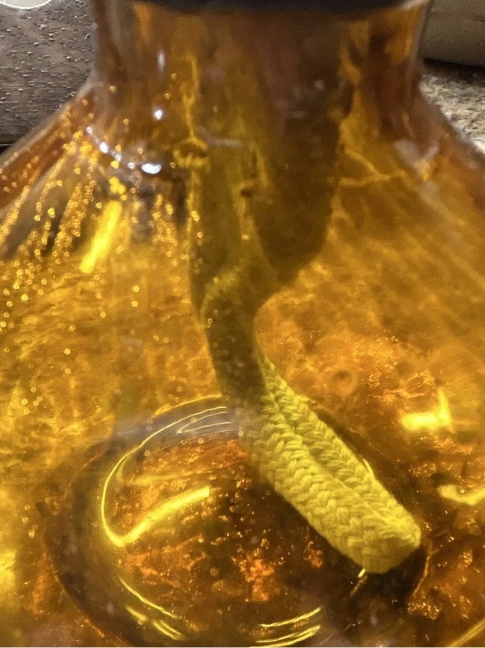 Amber Glass Reed Diffuser with Decorative Black Metal Top